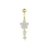 Bestseller transfronterizo del fabricante de joyería: Set de 5 piezas de joyería para piercing corporal, anillo para ombligo en forma de corazón con diamantes, anillo para ombligo, cierre para ombligo