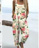 Ropa de mujer europea y americana de Amazon transfronteriza, verano, estampado digital 3D, con botones, tirantes, mono casual