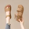 Sandalias de Mujer de Suela Gruesa, Moda Versátil para Exteriores, Playa, Velcro, Adelgazantes, para Uso Diario Casual, Nueva Colección Primavera 2026