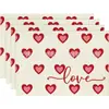 Mantel Individual del Día de San Valentín, Servilleta de Mesa Aislante al Calor, Mantel Rectangular Impermeable para el Hogar, Mantel Anti-quemaduras, Mantel Aislante al Calor, Transfronterizo