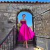 Vestido de Noite com Suspensório Estilo Europeu e Americano 2026 Novo Modelo Aliexpress Festa de Aniversário Formatura Vestido Curto de Renda para Mulheres