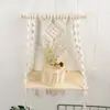 Colgante de Pared Tejido con Cuerda de Algodón Estilo Bohemio Estante de Almacenamiento Tapiz Decorativo Hecho a Mano para Sala de Estar y Dormitorio Almacenamiento Creativo en Pared
