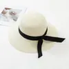 Sombrero de Paja para Playa de Mujer al por Mayor, para Viaje, Plegable, con Banda Absorbente de Sudor, Sombrero de Verano con Protección UV