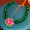 Collar Redondo de Diamante con Cabeza de Tigre Lujo Ligero Nicho Elegante Cadena para Clavícula Traje de Joyería Vintage Antiguo