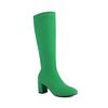Botas Altas de Punto Grueso con Tacón Grueso Talla Grande para Comercio Exterior Transfronterizo A97-18