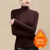Camiseta Interior para Mujer Otoño e Invierno 2026 Estilo Nuevo, Forrada de Polar, Térmica, Engrosada, Ajustada, Negra