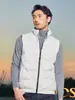 Chaleco casual de plumas con cuello alto para hombre, chaleco ligero resistente al agua para exteriores para mujer, cálido relleno de pato, logo personalizable