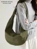 Bolso de Nylon tipo Dumpling de Estilo Coreano, Nicho, Estilo Perezoso para Mujer, Bolso de Mano y Bolso de Hombro Retro de Moda de Alta Gama con Gran Capacidad