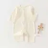Roupas de Bebê, Roupas de Verão, Macacão Bebê de Algodão Puro com Abertura Frontal, Roupa de Verão Fina de Manga Longa para Ar Condicionado, Roupas para Bebê Engatinhar