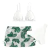 2024 Novo Maiô Infantil Dividido Europeu e Americano Bikini Feminino de Três Peças Maiô de Rede Bikini Infantil Feminino