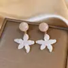 Pendientes de Flor de Resina con Aguja de Plata Dopamina de Verano, Pendientes de Lujo Ligero de Gama Alta, Pendientes Frescos Estilo Vacaciones en la Costa