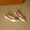 Sapatos Mary Jane de salto médio, salto bloco, para calçar sem cadarço, para mulheres, nova coleção primavera/outono, estilo francês, com fivela quadrada metálica, bico fino e abertura rasa