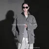 Nueva Chaqueta de Lana para Mujer 25 Otoño e Invierno Exportación Color Sólido Cremallera Bolsillo Grande con Solapa Pantalones Cuello Alto Chaqueta Casual