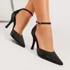 Venta al por mayor de nuevas sandalias de punta abierta sin talón transfronterizas, tacones de aguja y tacones sencillos y versátiles para mujer para el uso diario, directamente de fábrica