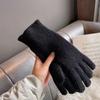 Guantes Calientes de Color Sólido para Mujer en Invierno, Sin Dedos para Usar Teléfonos Móviles, Compatibles con Pantalla Táctil, Tejidos con Hilo Grueso, Versátiles y Modernos, Protección para la Muñeca Contra el Frío
