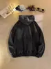 Sudadera con capucha estilo cárdigan Ins Lavada Desgastada con capucha para hombre Holgada Versátil Tendencia Marca Forro polar pesado Chaqueta
