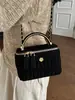 Bolso de mano transfronterizo estilo Chanel, bolso de hombro tipo caja plisado versátil, bolso bandolera con cadena elegante y a la moda