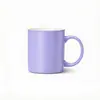 Taza de cerámica morada de moda con diseño único, elegante taza para café y leche para oficinas de mujeres