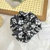 Estilo Coreano Retro Bol Grande Círculo de Pelo de Moda Distintivo Color Mixto Blanco y Negro Círculo de Pelo para Cola de Caballo Tela de Alta Elasticidad Accesorios para el Cabello Tocado