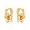 OPK Aretes de Moda Europeos y Americanos de Acero Inoxidable para Mujer Nicho Simple Combinable Aretes de Amor Estrella de Cinco Puntas Aretes de Acero de Titanio