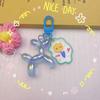 Chaveiro Cachorro Balão Luminoso com Glitter Fino, Acessório Tag de Flor de Cachorrinho para Bolsas, Pingente para Estojo de Fone de Ouvido, Novo Modelo 2025
