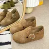 Nuevos zapatos tipo Birkenstock con correa de hebilla para mujer para otoño de 2026, con bordados, diseño sin cordones y suela plana, modernos y fáciles de llevar