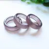 Anillo Fino de Ágata Calcedonia Blanco Hielo, Anillos de Ágata Jade para Pareja Unisex, Anillos para Dedos, Anillos de Cola al por Mayor