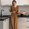 Conjunto de Dos Piezas para Mujer de Punto con Cinturón y Pantalones de Manga Larga, Pijama de Estilo Europeo y Americano, Novedad Otoño 2026 Transfronterizo