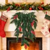 Decoraciones Navideñas para Colgar en Ventanas y Puertas, Decoraciones Festivas, Adornos para el Árbol de Navidad, Bayas para Chimenea, Piñas y Guirnaldas
