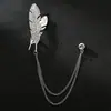 Terno Personalizado Masculino com Insígnia de Franja, Joias de Instrumento Guitarra, Broche de Corrente, Acessórios de Broche de Bola Torcida