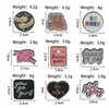Broche Geométrico Estilo Europeo y Americano con Accesorios de Aleación Esmaltada, Insignia de Decoración de Ropa y Bolsos con Forma de Corazón y Letra Inglesa
