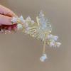 Pinza para el cabello con borlas de mariposa y flores para mujer, de alta gama, con gran sensación, para la parte posterior del cabello, con forma de tiburón, accesorios para el cabello, primavera y verano, novedad