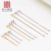 Cadena de plata esterlina 925 Pulsera collar para mujer simple cadena de ajuste de cola de extensión accesorios cadena de clavícula de oro rosa accesorios para bricolaje