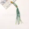 Estilo Chino Retro Bloques de Color Hilo de Algodón Multicolor Borla Colgante DIY Bolsa Llavero Colgante para Teléfono Accesorio