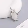 Pingente de Pedra Natural Cristal Coruja para Mulheres DIY Moda Pedra de Nascimento Animal Pingente Acessórios de Joias Atacado