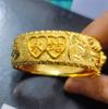 Pulsera de Boda Electrochapada en Oro Real Versión Abierta Amplia Pulsera Doble Felicidad Dragón y Fénix Oro de Alta Imitación para Mujer Novia Boda Etiqueta de Cerdo Dorada