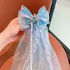 Presilhas de Cabelo Infantis Coreanas com Laços de Conto de Fadas, Corrente de Testa com Pérolas de Concha, Prendedores de Cabelo Dinâmicos, Correntes de Cabelo Trançadas, Acessórios de Cabelo