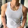 Chaleco deportivo fino de verano estilo americano con hilo grueso en forma de I para hombre, para correr, entrenar, elástico, ajustado, transpirable y absorbente del sudor.