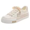 Zapatos de Lona Versátiles Cómodos de Color Claro de Caña Baja con Bloques de Color, Zapatos Casuales Coreanos de Alta Apariencia Estilo Universitario, Zapatos de Salón Modernos y Tendencia