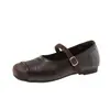 Zapatos Planos de Suela Suave Estilo Retro de Caña Baja para Mujer 2026 Nuevo Estilo con Faldas Zapatos Mary Jane Correa Única Francesa Zapatos Pequeños de Cuero