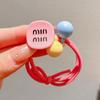Cuerda para el cabello colorida para niños, cuerda para el cabello para niñas, banda de goma elástica alta, cuerda para el cabello con cabeza de bola, anillo para el cabello