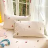 Funda de almohada de algodón puro, pieza individual, paquete doble de algodón puro, funda de almohada estampada para cuatro estaciones, 48 cm x 74 cm, funda interior para núcleo de almohada, pieza individual