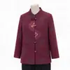 Casaco de outono da vovó, moda outono-inverno para mulheres de meia-idade e idosas, blusas estilosas para mães, roupas tradicionais chinesas para senhoras idosas