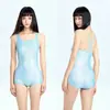Traje de baño de una pieza Amazon Icy Blue tipo Boyshort para mujer, Traje de baño profesional para piscinas, Ropa deportiva conservadora para entrenamiento y natación escolar