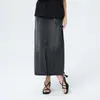 [Especial de Verano] Falda de Mezclilla Retro para Mujer 2026 Nuevo Estilo de Verano Cintura Alta Abertura Adelgazante Recta de Longitud Media