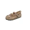 Zapatos Mary Jane de Ballet de Lana de Cordero Franceses para Mujer 2026 Nuevo Estilo Invierno Más Terciopelo Mocasines sin Cordones