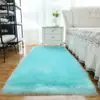 Alfombra de Felpa de Lana Sintética Transfronteriza Alfombrilla para Piso Manta para Dormitorio Ventana Mirador Hogar Color Sólido Alfombrilla para Stand Interior