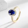 Transmisión en vivo súper ventas nuevo anillo de huevo de paloma moda femenina lujo ligero versátil circonita forma de huevo anillo de dedo joyería venta al por mayor transfronteriza