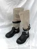 Em estoque e envia imediatamente! Botas altas color block retrô europeias e americanas para mulheres, bico redondo, salto grosso, sola grossa, botas de moda versáteis, botas de montaria femininas
