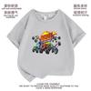 Camiseta de Manga Corta de Algodón de Verano para Niñas del Equipo Tornado Dibujos Animados Infantiles Casual Ropa Infantil Top para Niños Ins